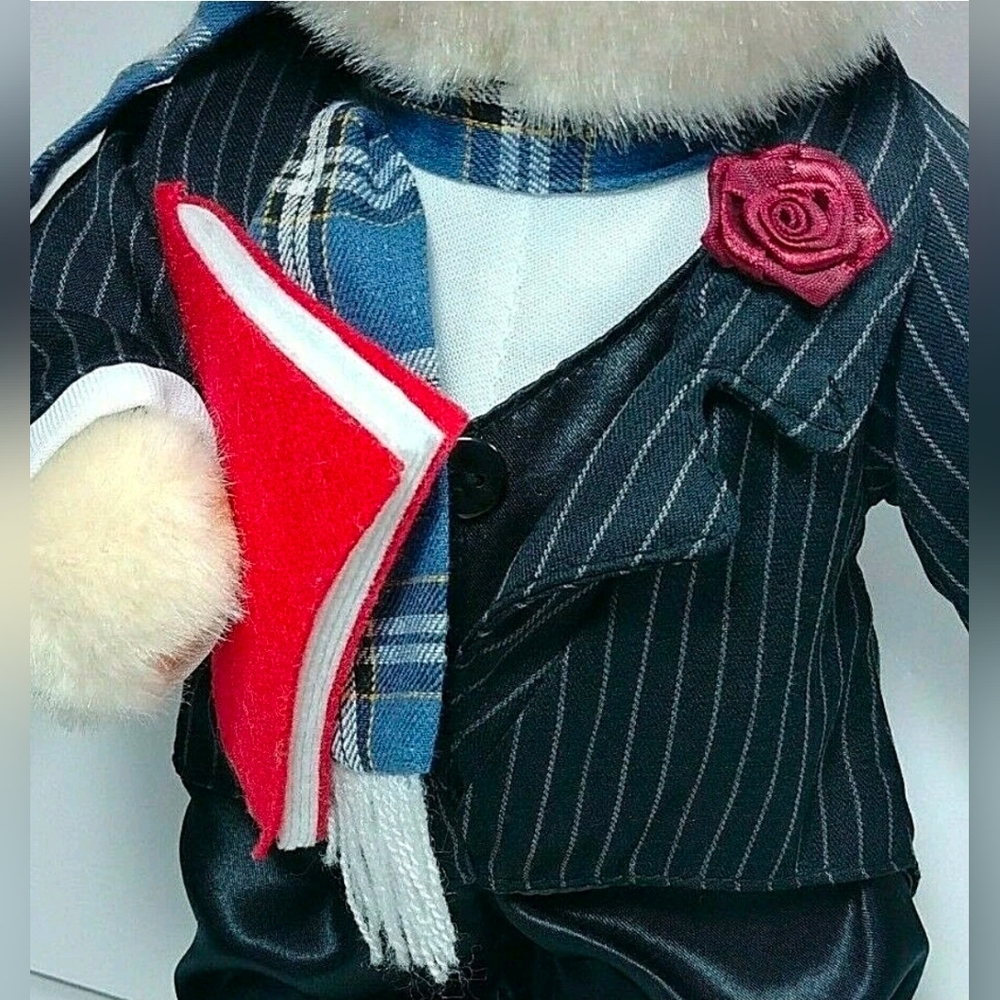 Cherished Teddies Preacher in suit, hat scarf, red book Teddy Bear Plush 18" - Picture 5 of 8